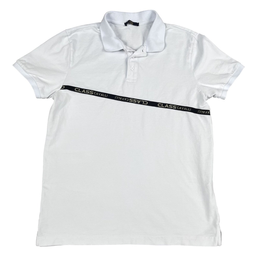 Cavalli Class Polo Shirt Mens Large Luxury Golf Business Casual Shirt